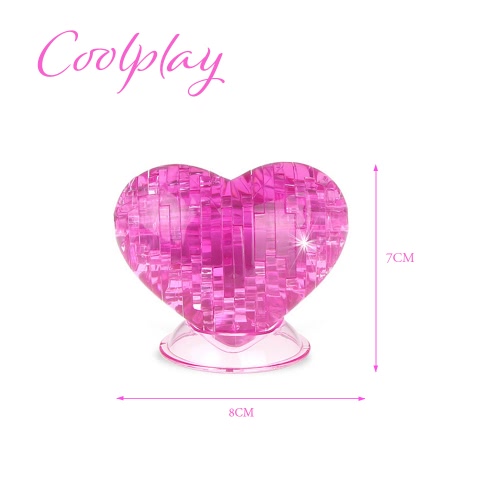 Coolplay 3D Crystal Puzzle Love Shaped Model Kids DIY Building Toy