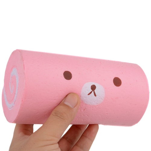 Soft Cute Big Swiss Roll Squeeze Langsam steigende Stress Relief Kinder Erwachsene Spielzeug Phone Straps Anhänger lustige Geschenke Squishy Collection Pink