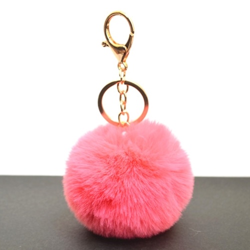 

1 Pcs Simple Key Chain Faux Fur Ball 8cm Soft Keychain Pompom Car Bag Handbag Backpack KeyRing White