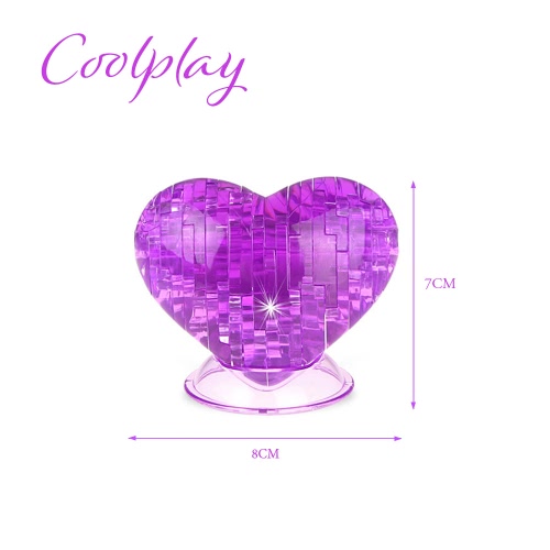 

Coolplay 3D Crystal Puzzle Love Shaped Model Kids DIY Building Toy