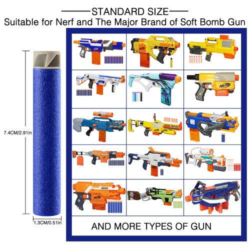 

50pcs Refill Darts Hard and Soft Tip Flat Soft Head Foam Bullets Pack for Nerf N-strike Elite Compatible Kids Toy Gun