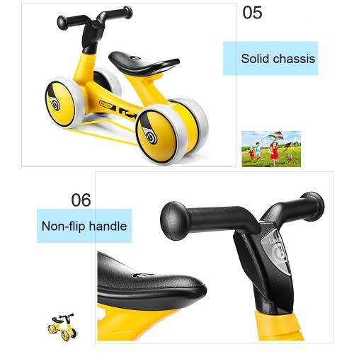 

LUDDY Baby Balance Bike Bicycle Children Walker 12-36 Months No Foot Pedal Infant Four Wheels Toddler Bike First Birthday Gift