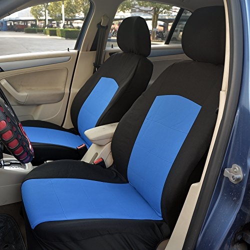 Conjunto de cubierta de asiento automotriz de poliéster HomCom (11 piezas negro / azul)