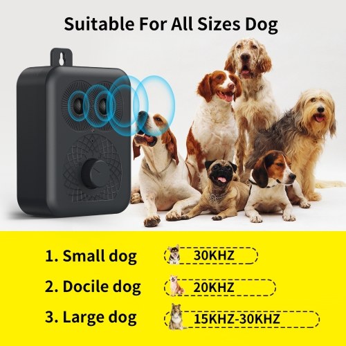 Ultrasonic Dog Repeller Dog Bark Deterrent Devices Rechargeable Portable Multifunctional Anti-Noise Anti-Barking Pet Dog Trainer 