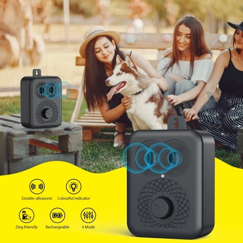 Ultrasonic Dog Repeller Dog Bark Deterrent Devices Rechargeable Portable Multifunctional Anti-Noise Anti-Barking Pet Dog Trainer 