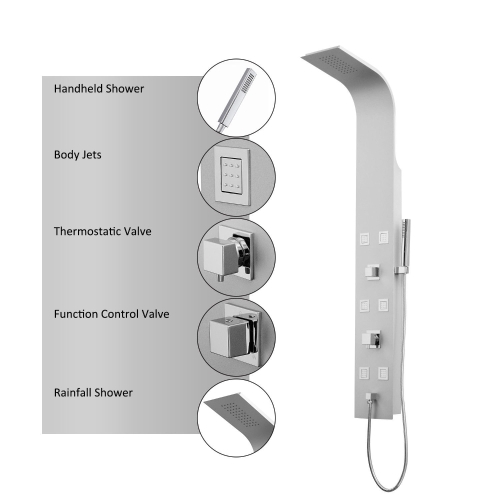 3 Stage All-in-one Shower Head/body Sprayer Panel