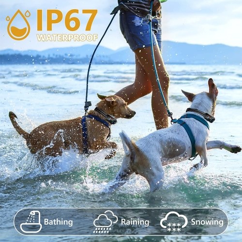 Bark Collar for Large Dogs and Medium Dogs - Vibration  Electric Shock Warning Sound - Fully Automatic Intelligent Chip Design - Waterproof and Dustproof - Lightweight - Suitable for Various Types of Dogs - Reduce False Triggers 