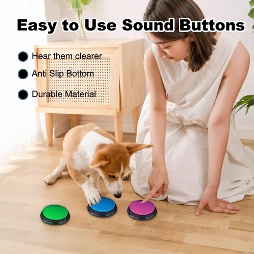 Dog Buttons Training Voice Recorder Squeeze Box Interactive Dog Communication Buttons Pet Training Toy Voice Dog Buttons 