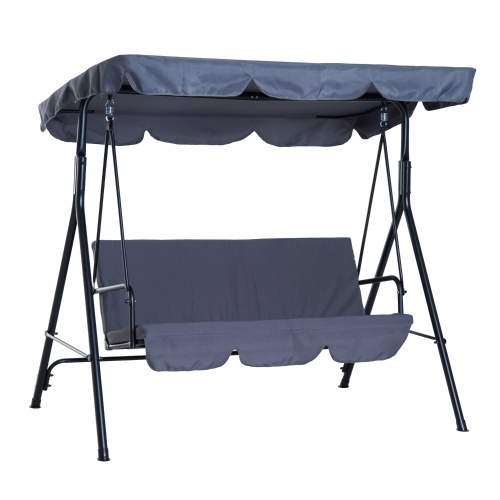 

Steel Outdoor Porch Swing Lounge Chair 3 Person with Top Canopy