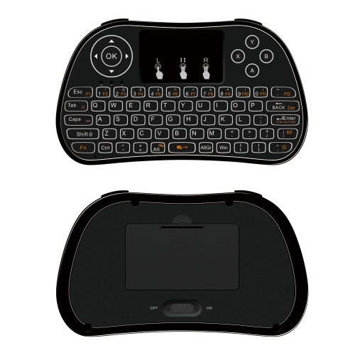 Teclado inalámbrico de 2,4 GHz con control remoto Ratón Touchpad con retroiluminación LED para la TV caja androide HTPC PC Smart TV