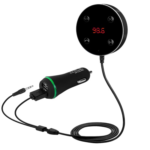 2 in 1 Bluetooth Receiver In-car FM Transmitter Hands-free Car Kit Bluetooth Audio Adapter