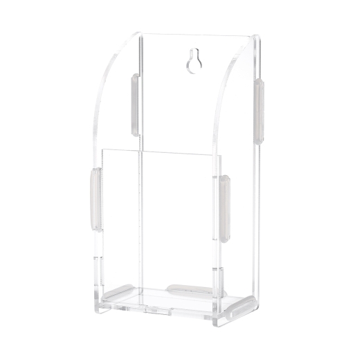 

Acrylic Remote Control Storage Box Sundries Holder Wall Mounted Bin Storage Rack Container w/1 Lattice for Home Office