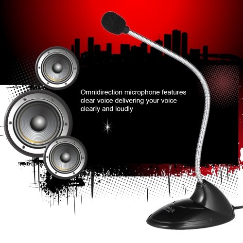

Feinier Professional 3.5mm Computer Microphone Multimedia Wired Stand Mic High Sensitive Desktop Laptop Microphone Plug and Play f