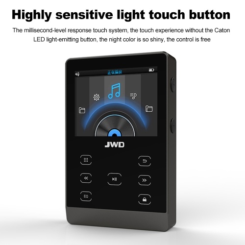 

JWD JWM-107 16GB MP3 Player Metal HiFi Music Player DAC APE FLAC WAV Loseless Audio Player Bluetooth Function Touch Button w/ TF Card Slot 2.0 Inches Screen