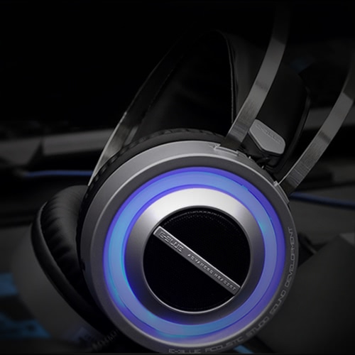 

E-3LUE EHS955 Fashionable USB Wired Over-ear Headsets Sound Speaker Dual functional Gaming Headphones 3.5mm Noise Cancelling Earphones with Hidden Microphone LED Light