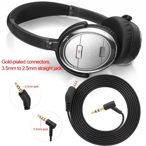 

3.5mm to 2.5mm Audio Cable for BOSE QC3 with Mic Volume Control Line-control Headphones Cord Line