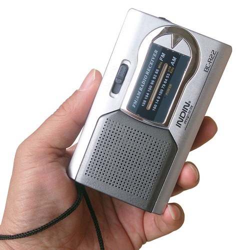 INDIN BC-R22 AM/FM Dual Band Mini Radio Receiver Portable Player Built-in Speaker with a Standard 3.5MM Headphones Jack