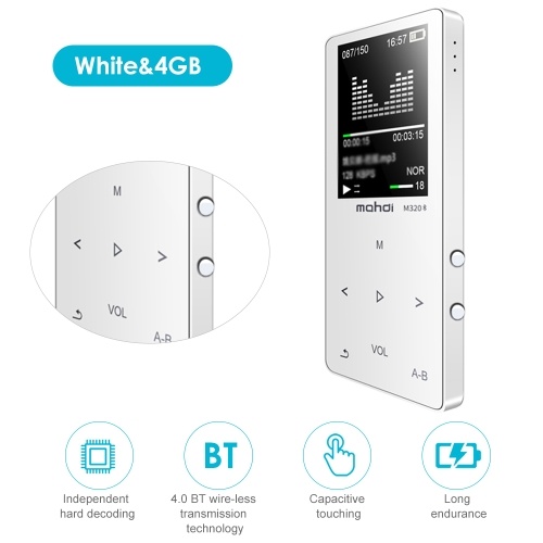 Mahdi M320 MP3 Player BT Metal Sport Mini Portable Audio 4G/8G Music Player