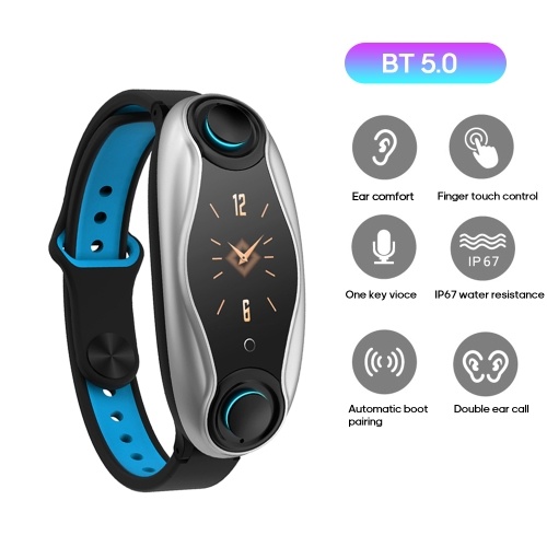 T90 Smart Bracelets BT5.0 Écouteur 0,96 pouces Écran TFT Montre intelligente