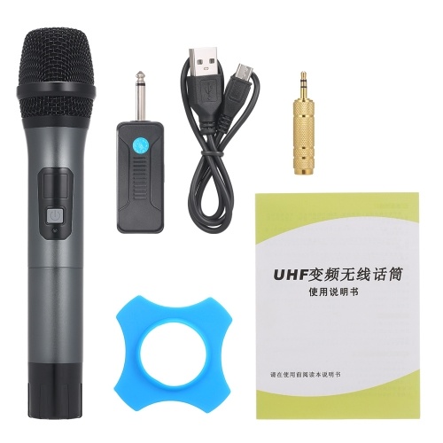 Hand-held UHF Wireless Microphone 6.35mm Receiver Anti-interference Wireless MIC Outdoor Performance Microphone Conference Karaoke Microphone