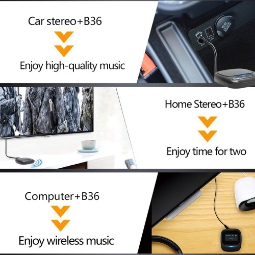 

BT One for Two Audio Transmitter Receiver OLED Display Stereo Wireless Adapter for TV Car PC Speaker