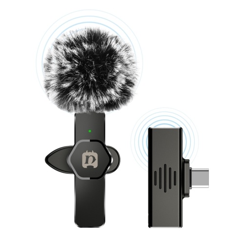 PULUZ Wireless Clip-on Microphone with Receiver Plug and Play Intelligent Noise Reduction 30M Barrier-free Transmission Live Recording