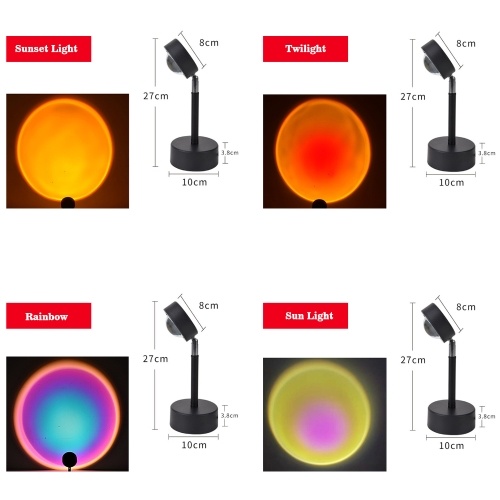 

Sunset Lamp Light Projector Sunset Light Night Light Rainbow Projector Lamp USB Romantic Atmosphere Light Background Wall Decoration