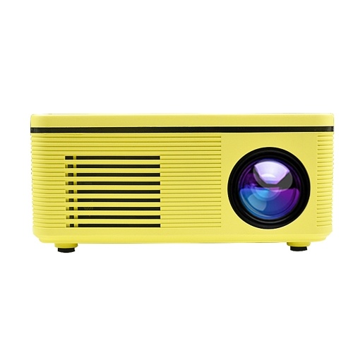 

1080P Portable Projector with AV/HD/AUX/USB Interface 24-80in Screen Size Support U Disk/TF Card Playing Yellow, US Plug