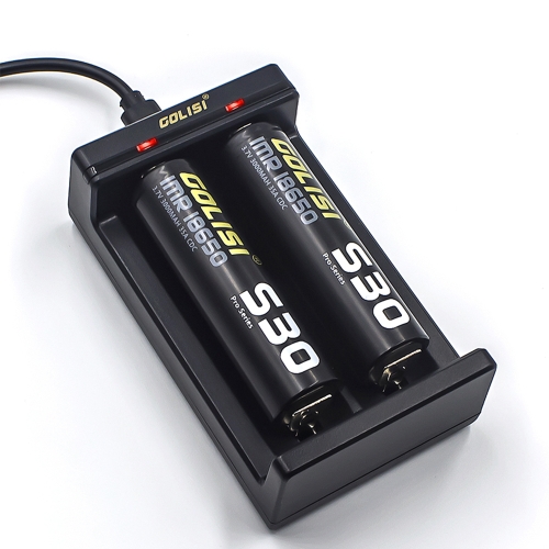 

GOLISI Universal Smart Battery Charger with LED Indicator Light Rechargeable Battery Charger Double Battery Slots for 3.6V/3.7V Li