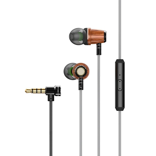 

zermie 3.5mm In-ear Pear-Wood Earphone with Mic Grey