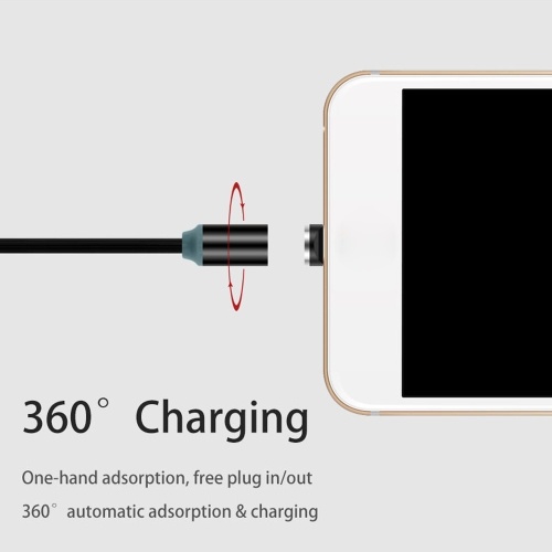 

E1 Micro USB Charging Cable for Smart Phones Tablet USB Cord TPE Wire w/ Magnetic Function LED Light Straight Head Support 360° Rotation