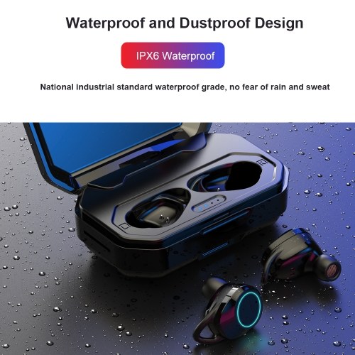 

X6 Pro BT V5.0 Stereo Earphone TWS-Wireless Headsets Mini In-Ear HIFI Sound Music Sports Earphones IPX6 Waterproof with Rechargeable 3000mAh Charging Box