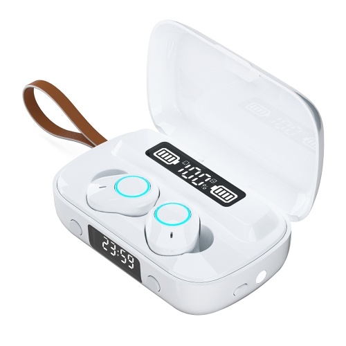 

A13 TWS BT5.1 Wireless Headphones Noise Reduction IPX7 Waterproof 2000mAh Charge Box Power Display Clock Power Bank Flashlight