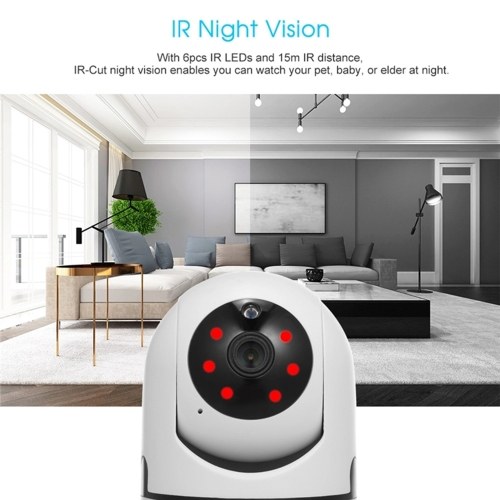 

360 Degrees 1080P Wireless WiFi Camera Support Voice Intercom Motion Detection Night Vision TF Card Storage Cloud Storage with 32G TF Card