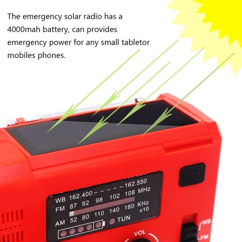 

Multifunctional Hand Radio Weather Radio Use Emergency Flashlight and Powers Banks COB Reading Lamp Hand Cranking Emergency Radios SOS Light