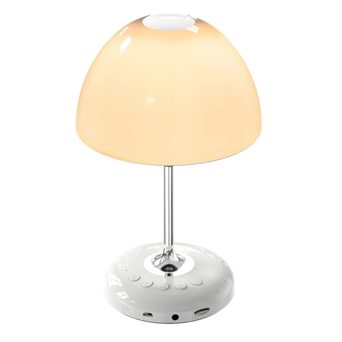 JY-85 Table de chevet Lampe champignon Haut-parleur BT sans fil 2 en 1 Petite lampe de bureau de style vintage translucide