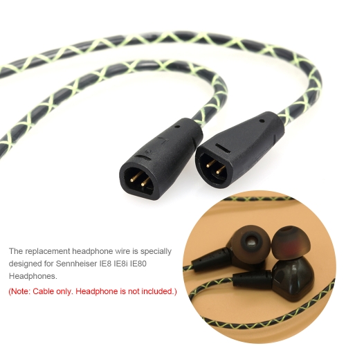 

3.5mm Wired Earphones Cable Detachable Replacement Headphone Cord In-line Control w/ Microphone for Sennheiser IE8 IE8i IE80 Headphones