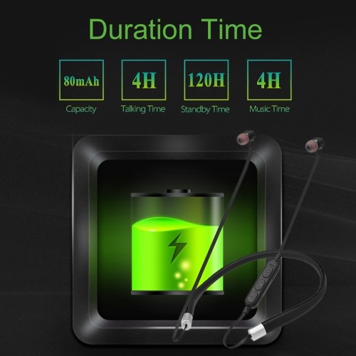 

MS-T11 Sports Bluetooth 4.2 Headset Neckband Style Earphones TF Card Slot MP3 Wireless Headphone Hands-free w/ Microphone for Phone
