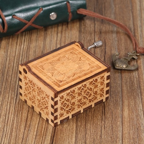 

Wood Music Box Mini Vintage Engraved Hand-Operated Musical Box Birthday Christmas Valentine's Day Exquisite Gift