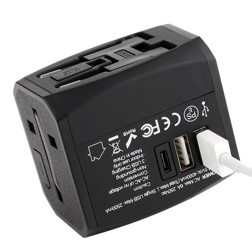 

Universal Travel Adapter Worldwide All in One Phone Wall Charger Charging Ports for USA EU UK AU