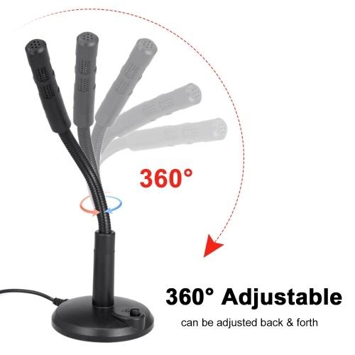 

USB Desktop Microphone Plug &Play Omnidirectional PC Laptop Computer Mic