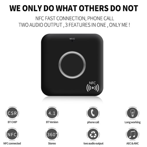 

B7 Bluetooth Receiver CSR8635 Bluetooth 4.1 Wireless Audio Receiver Music Box Adapter with Mic AUX Out for Speaker Car Stereo Home