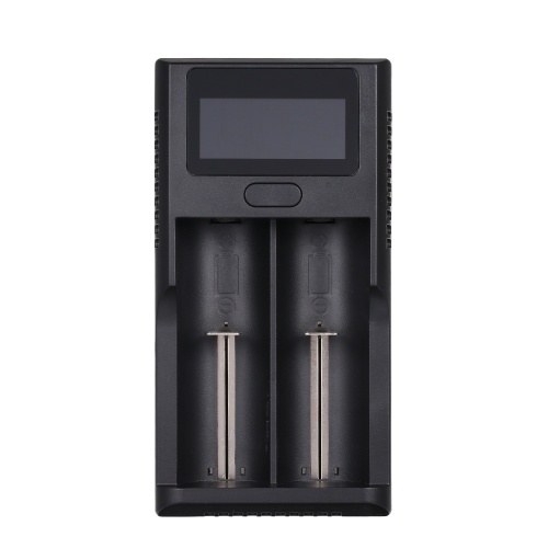 Caricabatteria universale al litio intelligente con display LCD Doppio slot batteria Ricarica sicura e affidabile Caricabatterie ricaricabile per batterie agli ioni di litio 3.7V / 3.8V 26650/18650/18500/18350/17670/16340/14500/10440