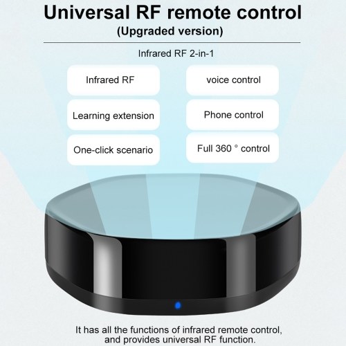 YRC12 IR RF Remote Control Smart Home WiFi Remote Controller Infrared Radio Frequency Smart Life APP Control Compatible with Alexa Google Assistant Voice Control for TV Set-top Box Air Conditioner Curtain 