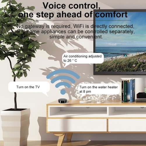 YRC12 IR RF Remote Control Smart Home WiFi Remote Controller Infrared Radio Frequency Smart Life APP Control Compatible with Alexa Google Assistant Voice Control for TV Set-top Box Air Conditioner Curtain 