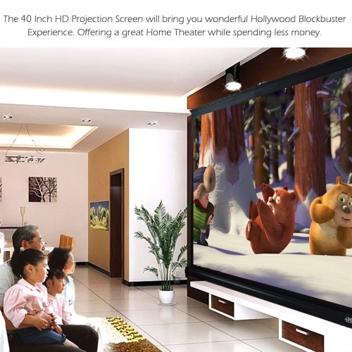 

40-inch HD Projection Screen Manual Pull Up Folding Tabletop Projecting Screen Aspect Ratio 4:3 Portable Projection Screen for DLP Projector Handheld Projector