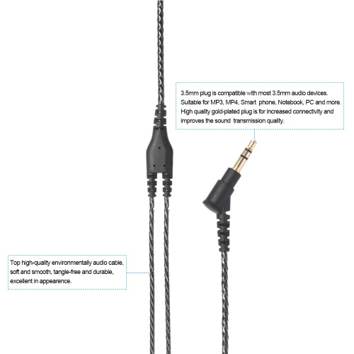 3.5mm Headphones In-ear Moving-coil & Moving-iron Earphones Stereo Music Headsets w/ Detachable Replacement Cable for Samsung iPhone Other 3.5mm Audio Devices