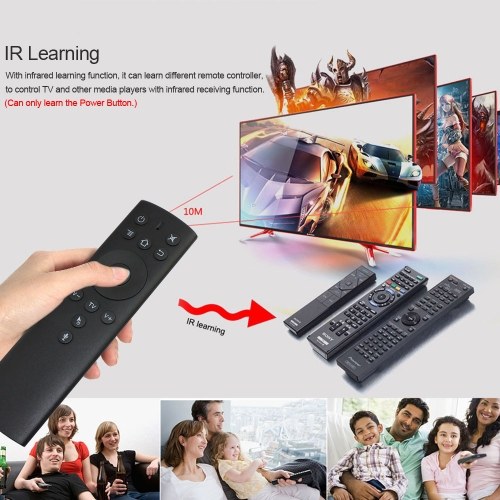 2.4GHz Fly Air Mouse Wireless Remote Control w/ Voice Control 6-axis Motion Sensing IR Learning with USB Receiver Adapter