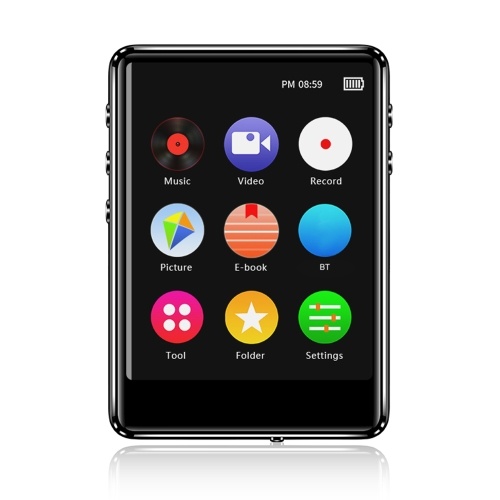 IQQ X62 16GB MP3 Player Metal HiFi Music Player APE FLAC WAV Loseless Audio Player BT Function Touch Screen w/ TF Card Slot 2.4 inches Screen