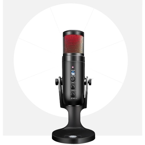

Computers Microphone with RGB Light Rotatable USB Plug-and-Play Microphone for Computers Meeting Voice Chat